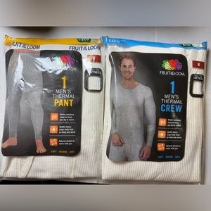 Fruit of the Loom Men's Thermal Waffle Crew Top and Pants